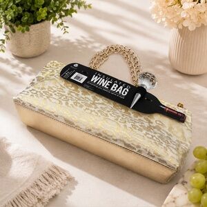 *New* Wild Eye Designs Leopard Gold Metallic Insulated Wine Bag/Purse